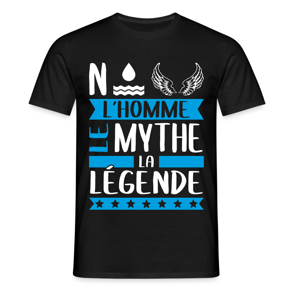 T-shirt homme Noël rébus – L’homme, le mythe, la légende - noir