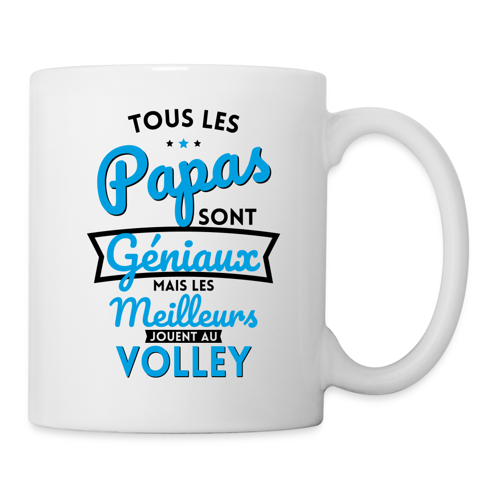 Mug blanc - Papas géniaux - Les meilleurs jouent au volley - blanc