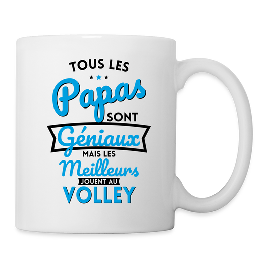Mug blanc - Papas géniaux - Les meilleurs jouent au volley - blanc