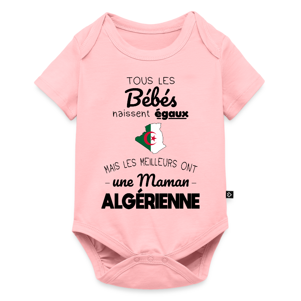 Body Bébé bio manches courtes - Les Meilleurs Ont Une Maman Algérienne - rose