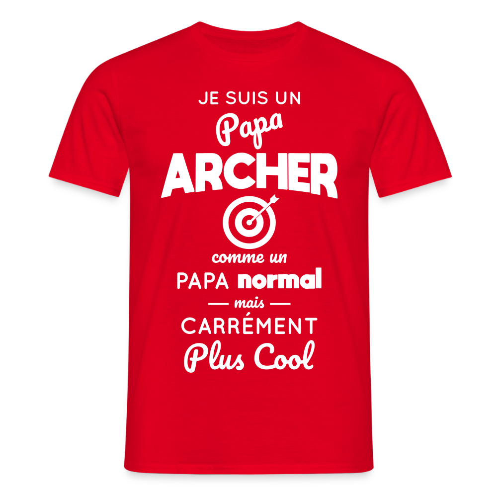 T-shirt Homme - Papa archer plus cool - rouge