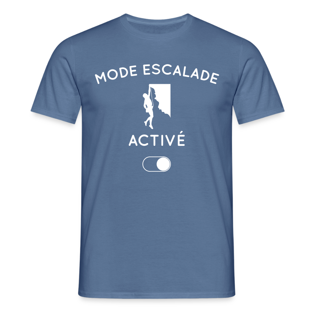 T-shirt Homme - Mode escalade activé - bleu pigeon 