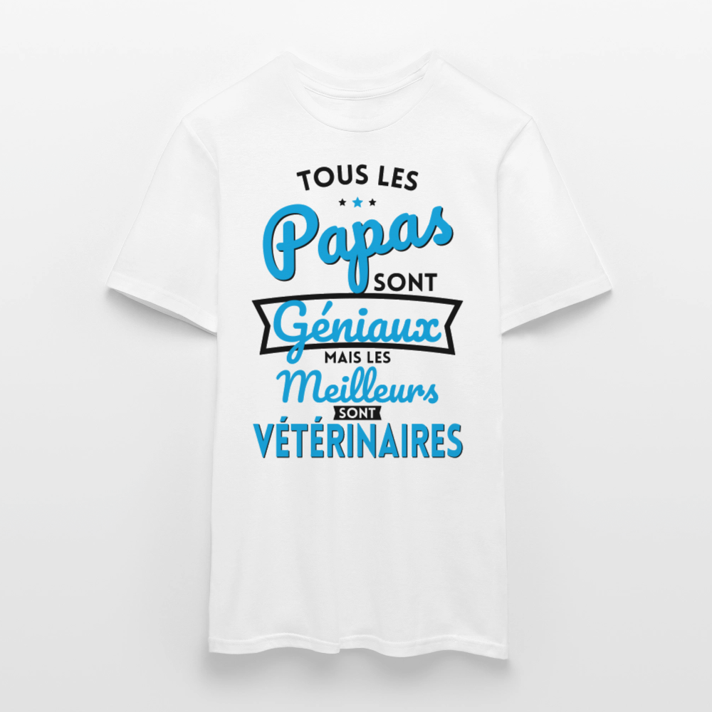 T-shirt Homme - Papas géniaux - Les meilleurs sont vétérinaires - blanc
