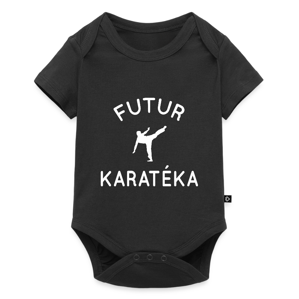 Body Bébé bio manches courtes - Futur karatéka - noir