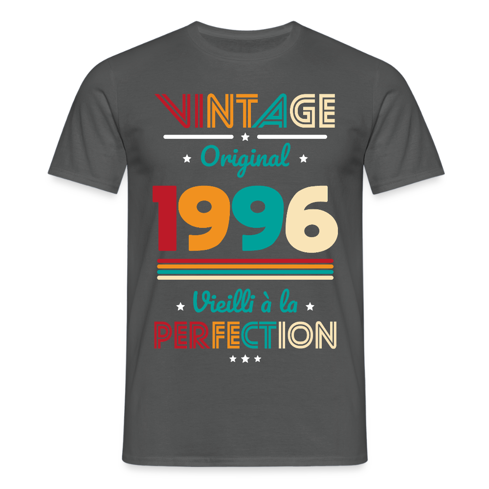 T-shirt anniversaire homme 30 ans – Vintage, original, 1996 - charbon