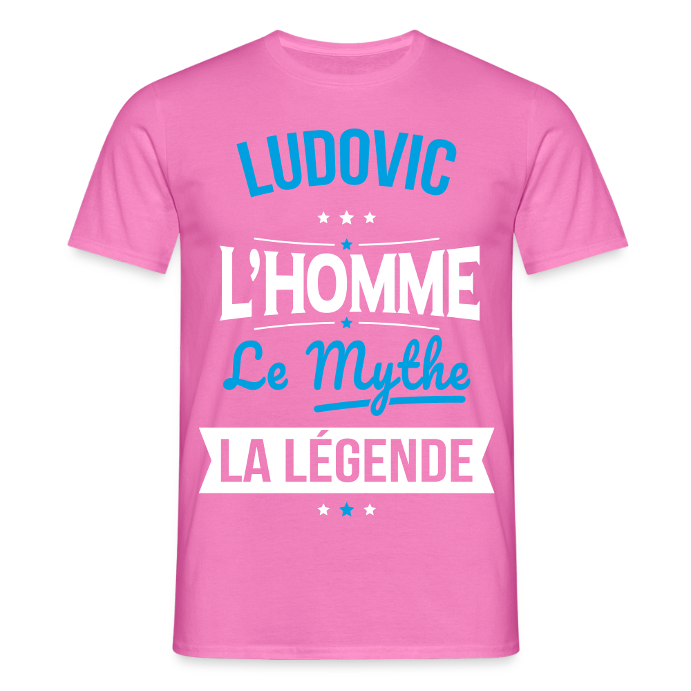 T-shirt Homme - Ludovic - l'Homme - le Mythe - la Légende - rose