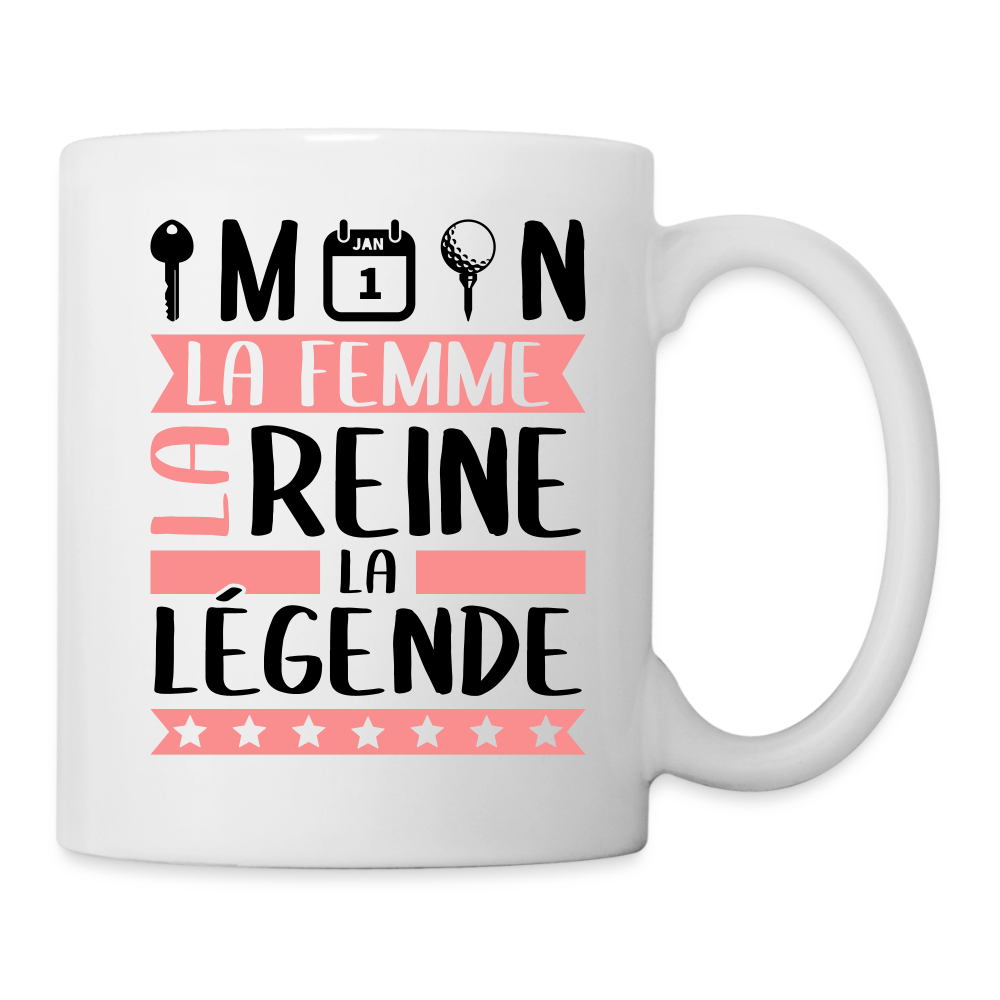 Mug blanc Clémentine rébus – La femme, la reine, la légende - blanc