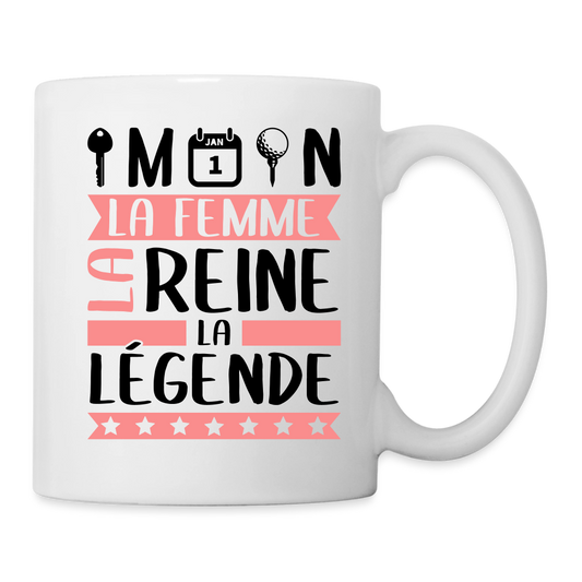Mug blanc Clémentine rébus – La femme, la reine, la légende - blanc