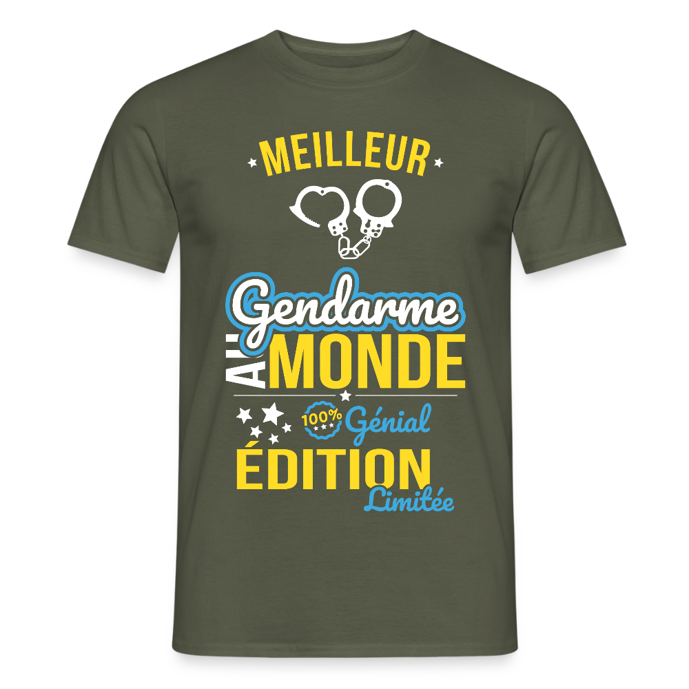 T-shirt Homme - Meilleur gendarme au Monde - vert militaire
