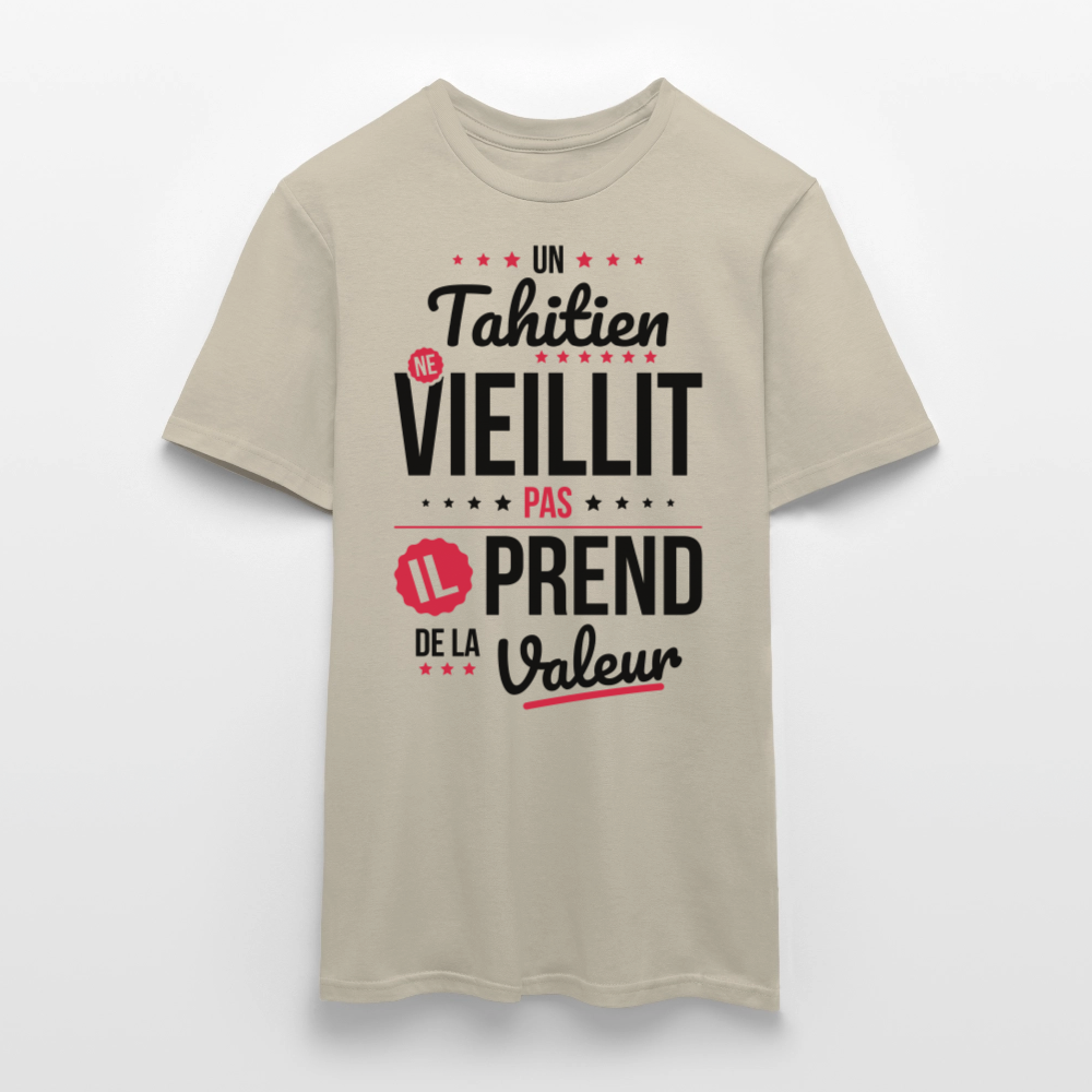 T-shirt Homme - Un Tahitien ne vieillit pas - beige sable