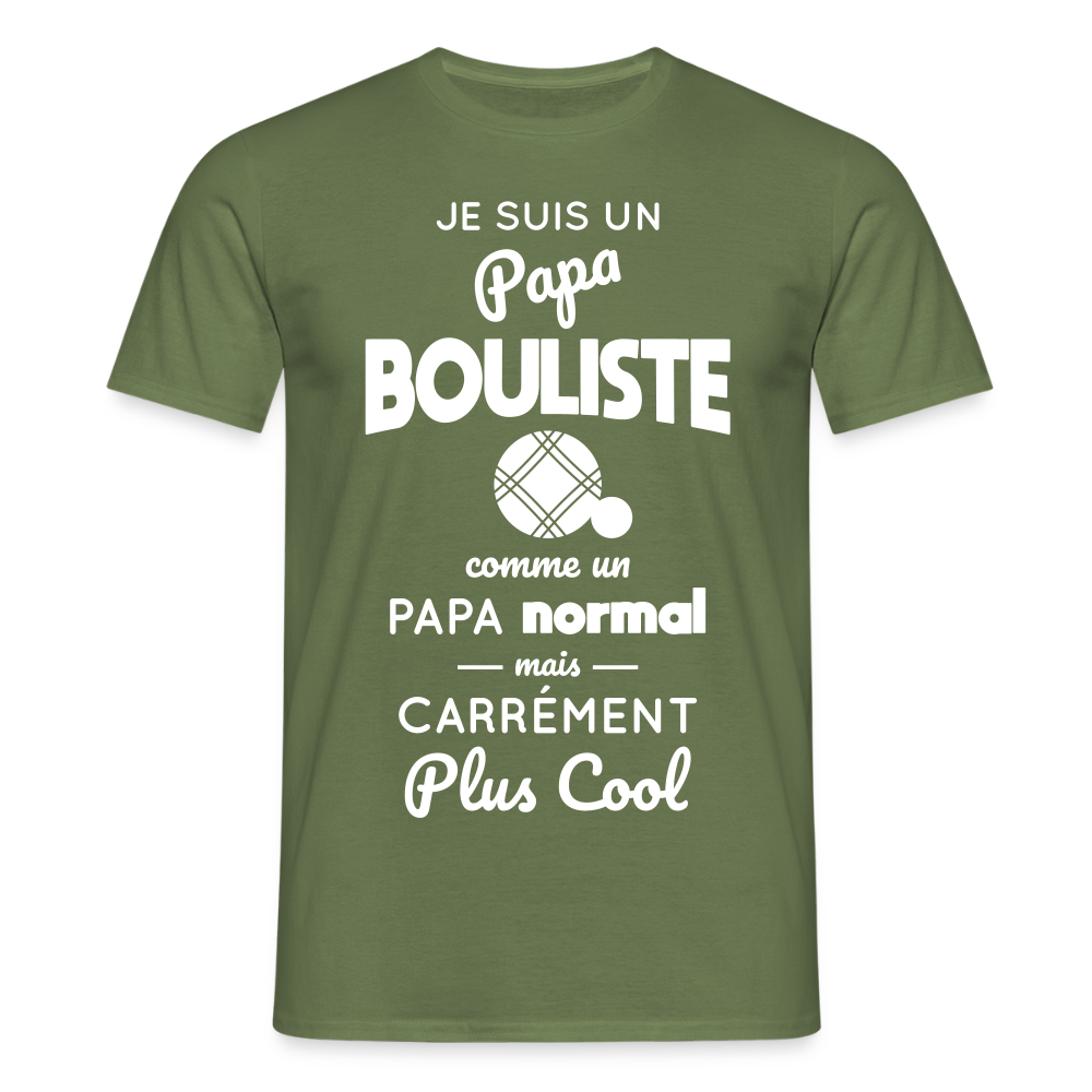 T-shirt Homme - Papa bouliste plus cool - vert militaire