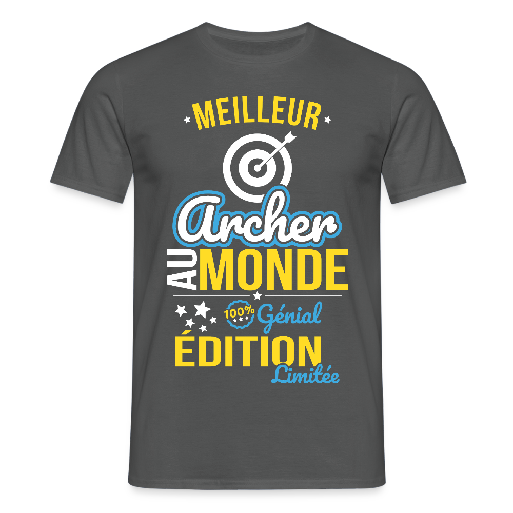 T-shirt Homme - Meilleur Archer au monde - 100% génial - charbon