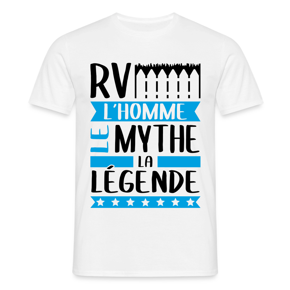 T-shirt homme coloris clair Hervé en rébus – L’homme, le mythe, la légende - blanc