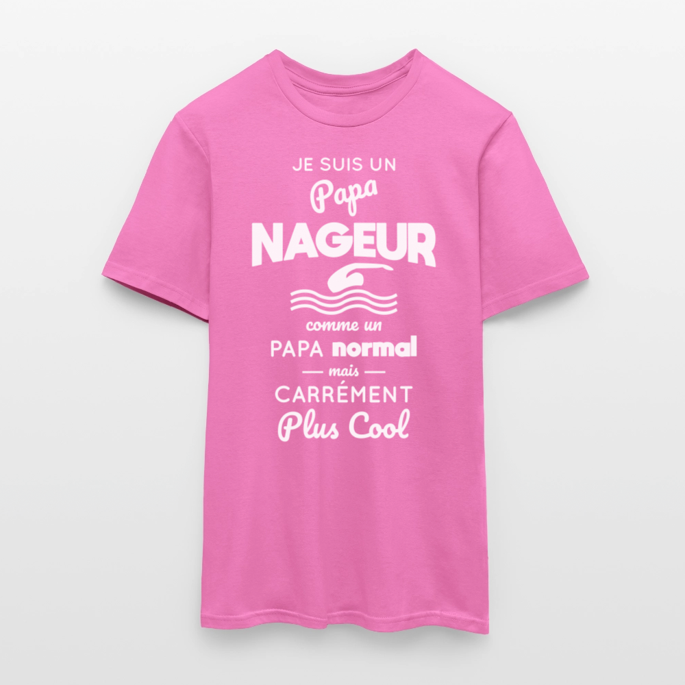 T-shirt Homme - Papa nageur plus cool - rose