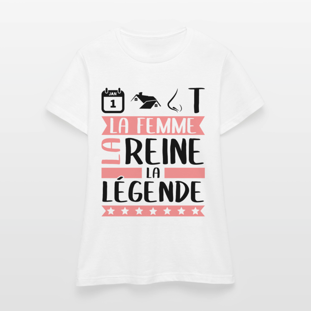 T-shirt femme coloris clair Antoinette rébus – La femme, la reine, la légende - blanc