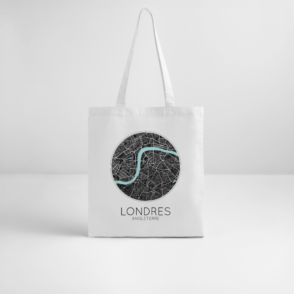 Tote Bag Londres Bio Coloris Clair – Plan de Londres - blanc
