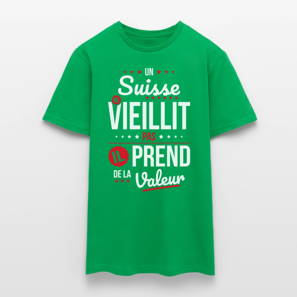 T-shirt Homme - Un Suisse ne vieillit pas - vert