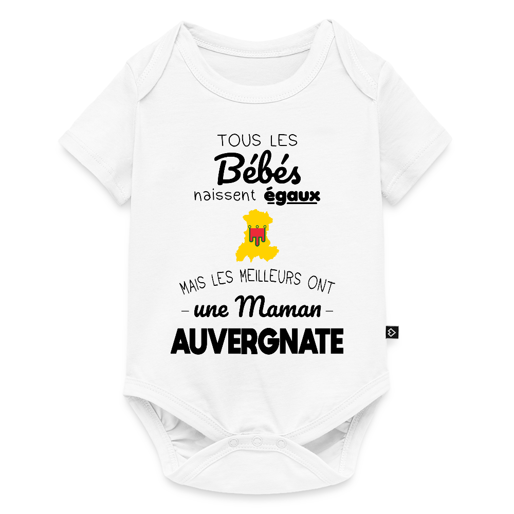 Body Bébé bio manches courtes - Les Meilleurs Ont Une Maman Auvergnate - blanc