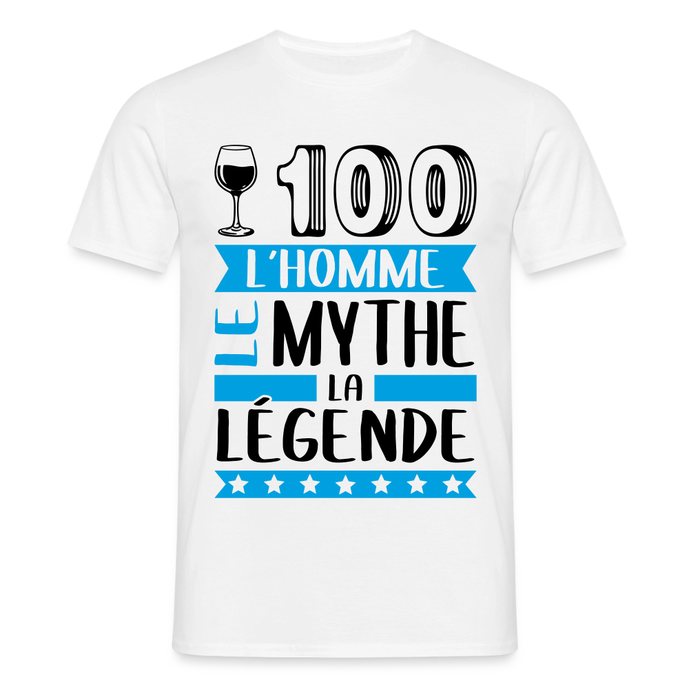 T-shirt homme coloris clair Vincent rébus – L’homme, le mythe, la légende - blanc