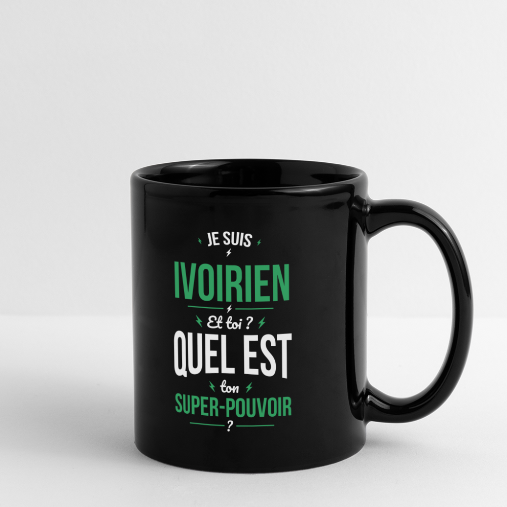 Mug uni - Je suis Ivoirien - Super-pouvoir - noir