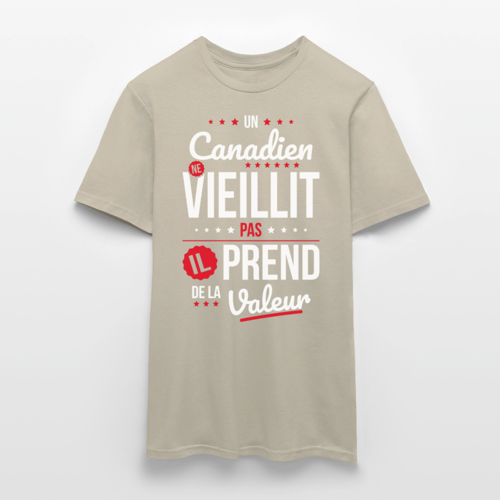 T-shirt Homme - Un Canadien ne vieillit pas - beige sable