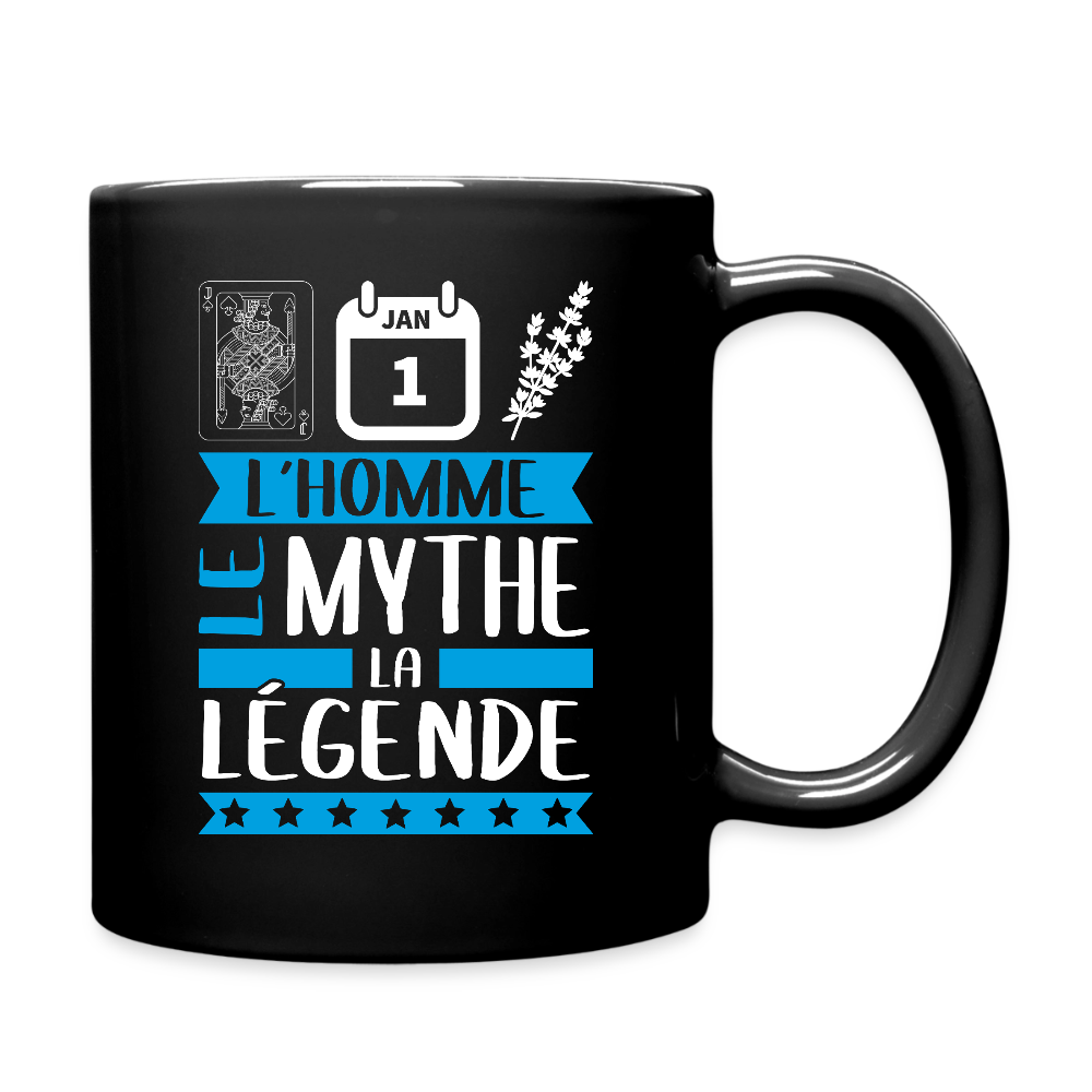 Mug uni Valentin rébus – L’homme, le mythe, la légende - noir
