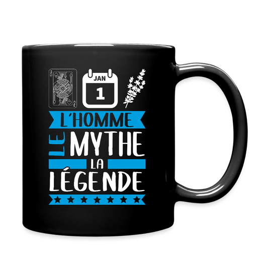 Mug uni Valentin rébus – L’homme, le mythe, la légende - noir