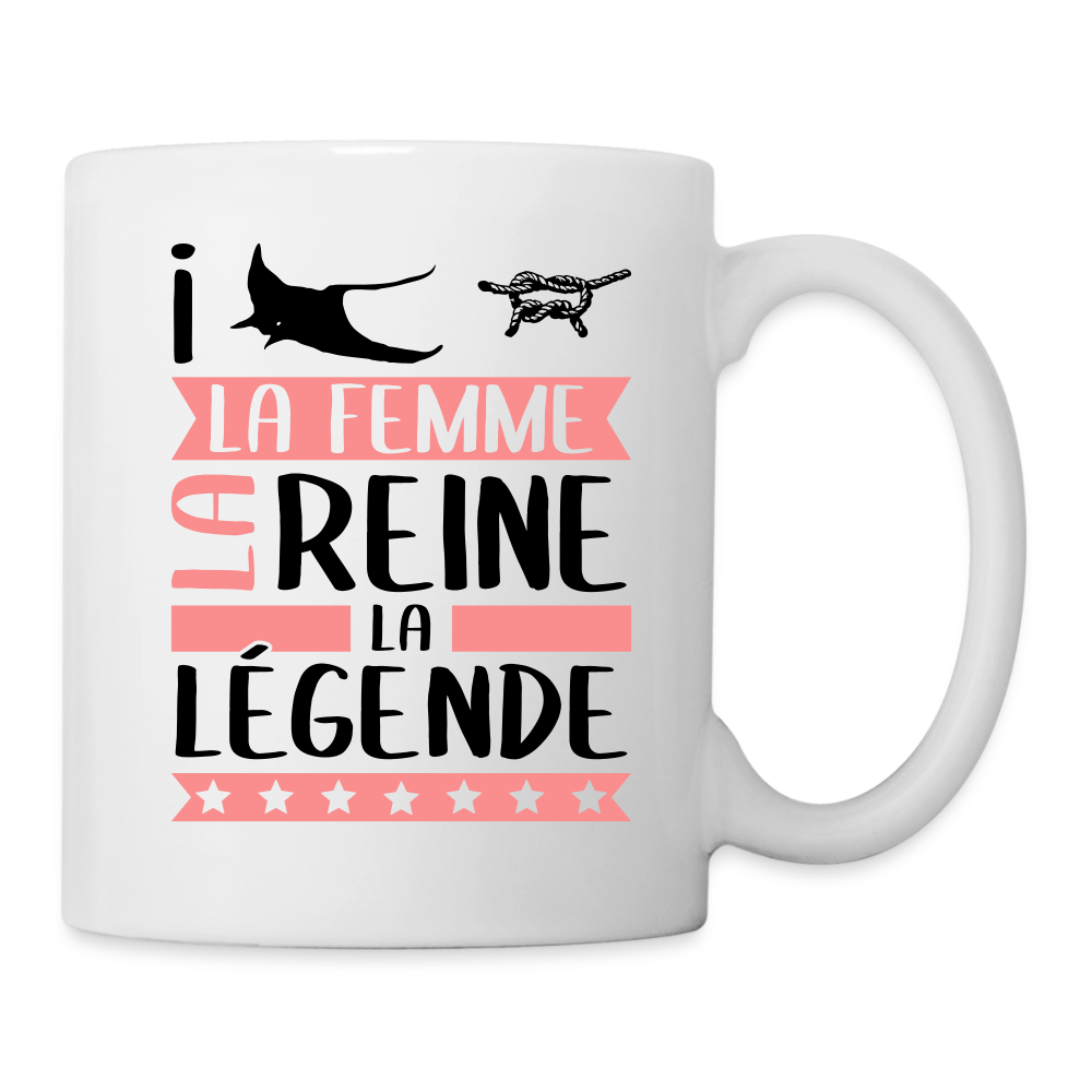 Mug blanc Irène rébus – La femme, la reine, la légende - blanc