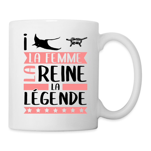 Mug blanc Irène rébus – La femme, la reine, la légende - blanc