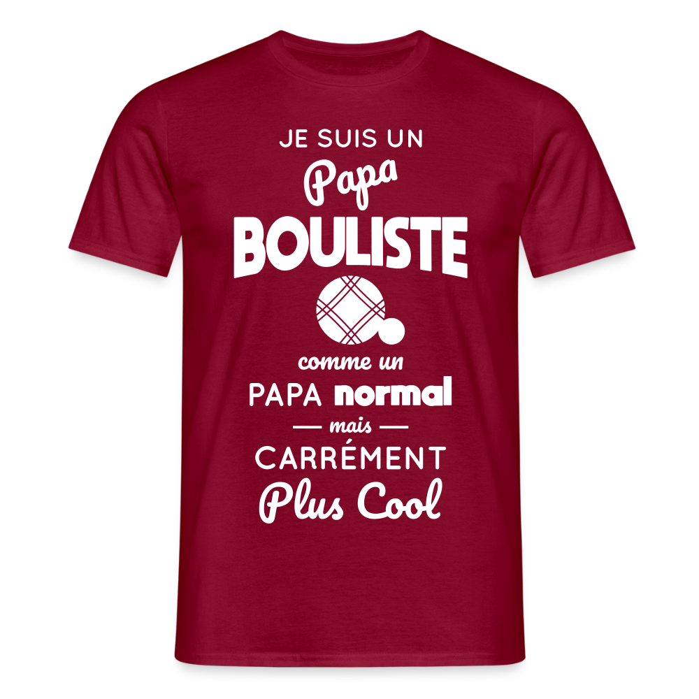 T-shirt Homme - Papa bouliste plus cool - rouge brique