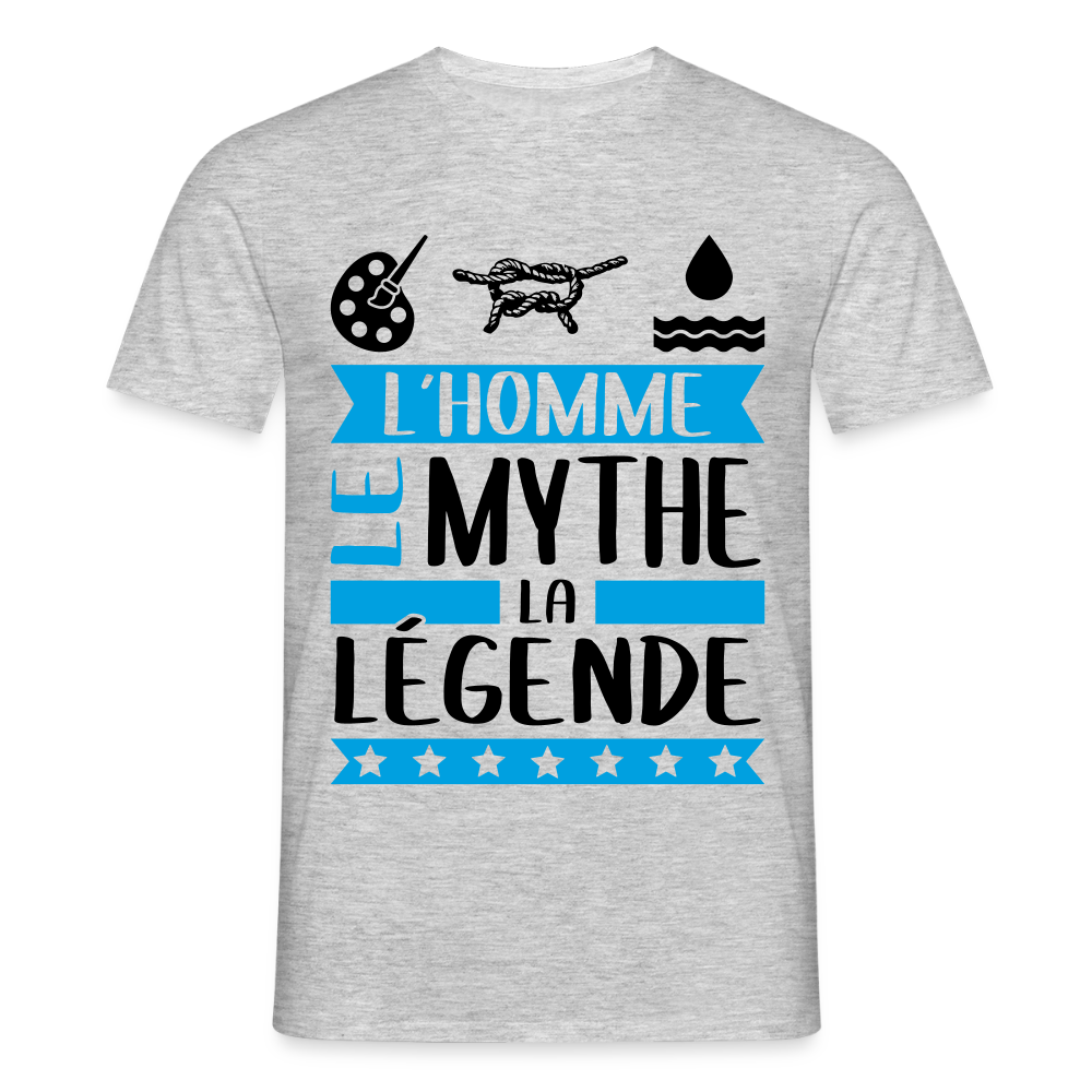 T-shirt homme coloris clair Arnaud rébus – L’homme, le mythe, la légende - gris chiné