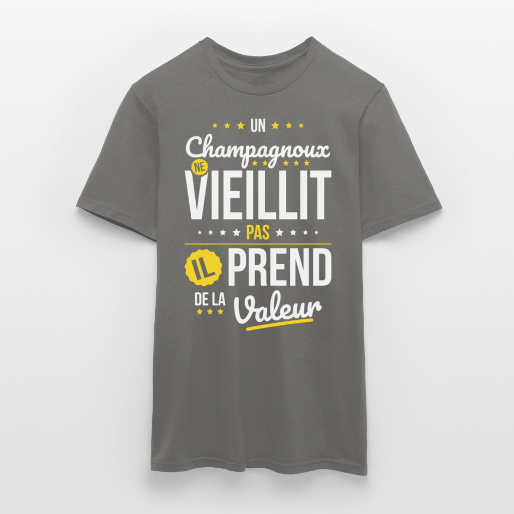 T-shirt Homme - Un Champagnoux ne vieillit pas - gris graphite