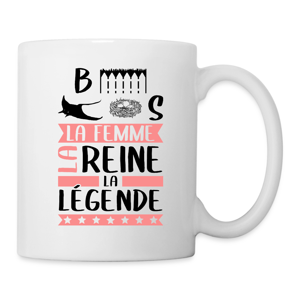 Mug blanc Bérénice rébus – La femme, la reine, la légende - blanc