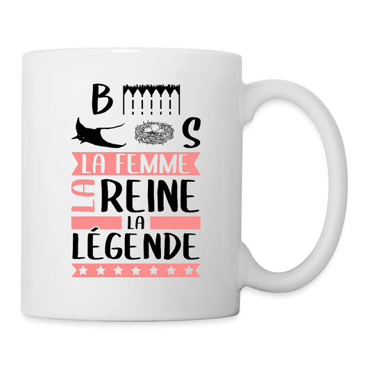 Mug blanc Bérénice rébus – La femme, la reine, la légende - blanc