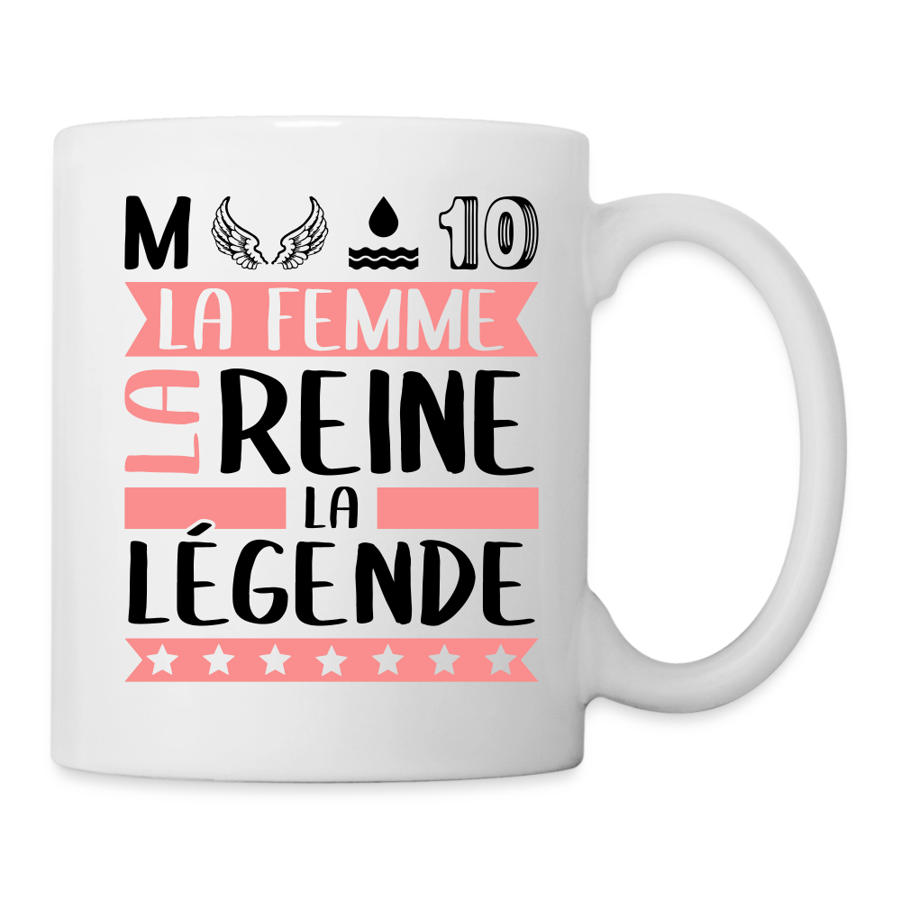 Mug blanc Mélodie rébus – La femme, la reine, la légende - blanc