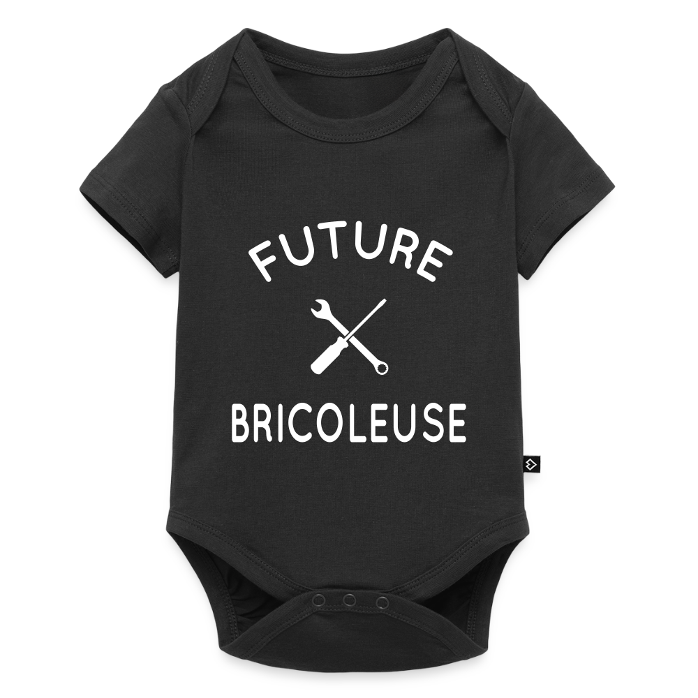 Body Bébé bio manches courtes - Future bricoleuse - noir