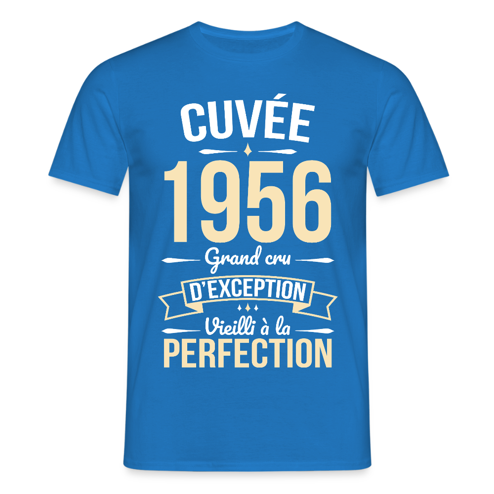 T-shirt anniversaire homme 70 ans – Cuvée 1956, Grand cru d’exception - bleu royal
