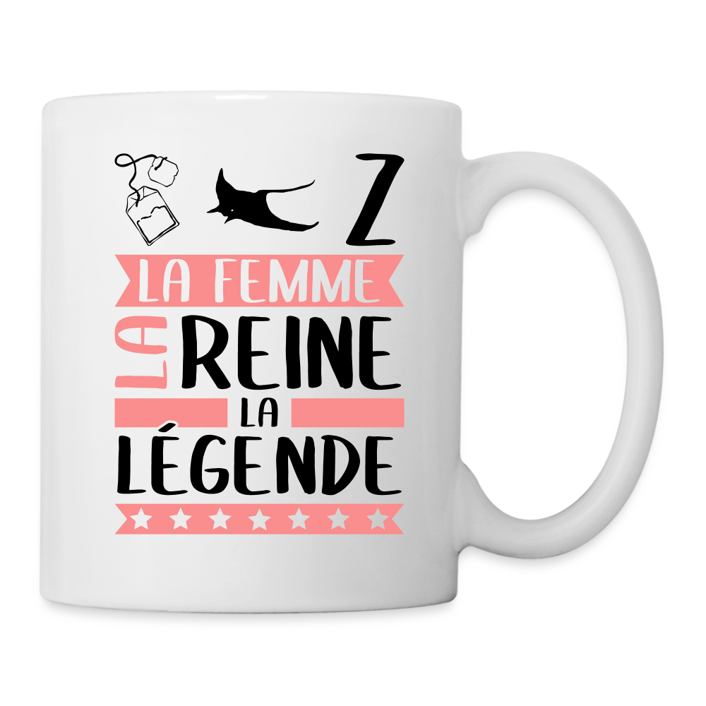 Mug blanc Thérèse rébus – La femme, la reine, la légende - blanc