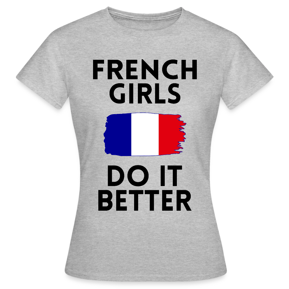 T-shirt femme coloris clair - French Girls Do It Better - gris chiné