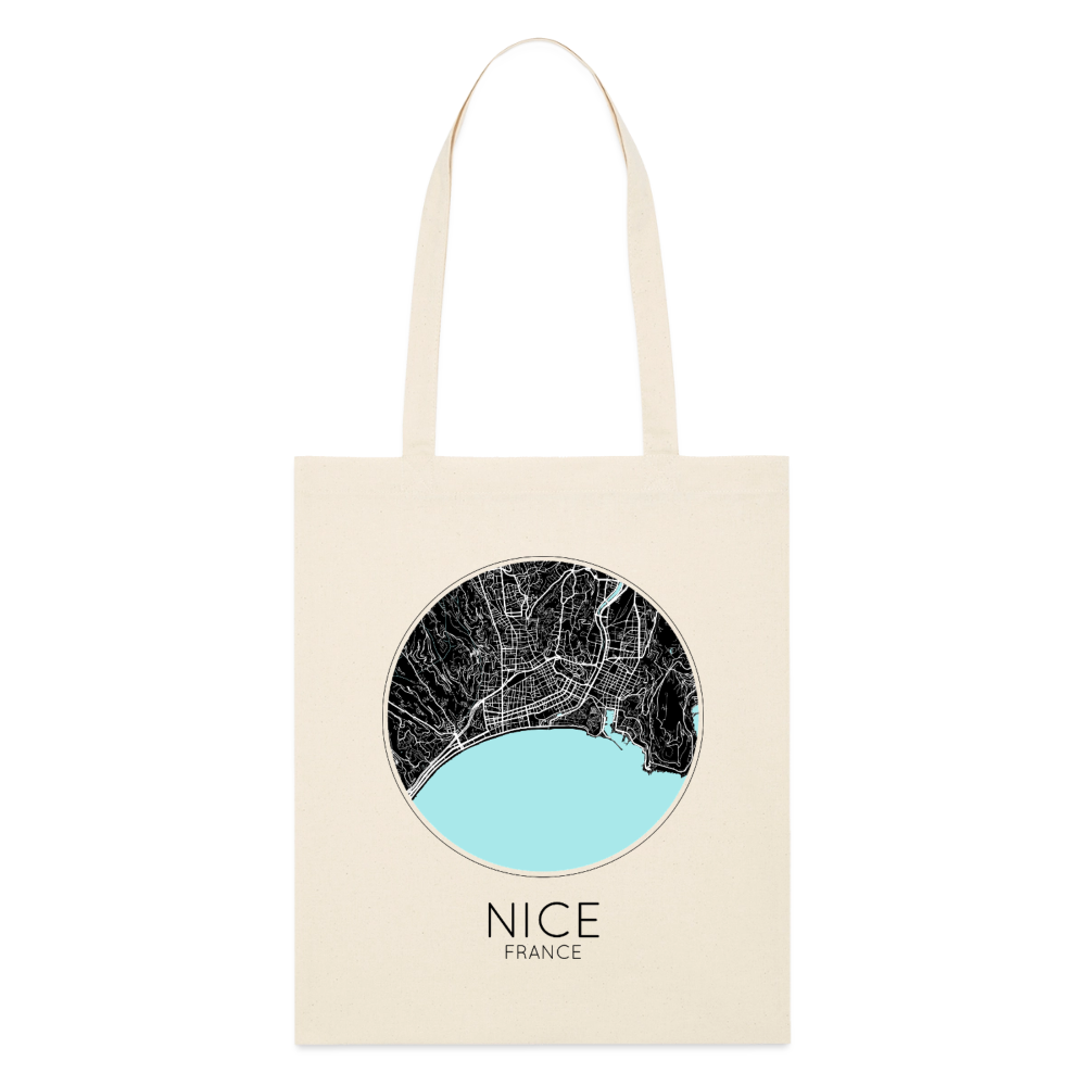 Tote Bag Nice Bio Coloris Clair – Plan de Nice - écru doux