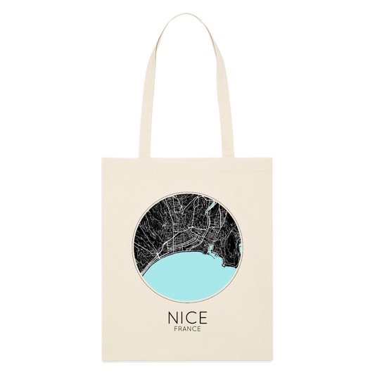 Tote Bag Nice Bio Coloris Clair – Plan de Nice - écru doux