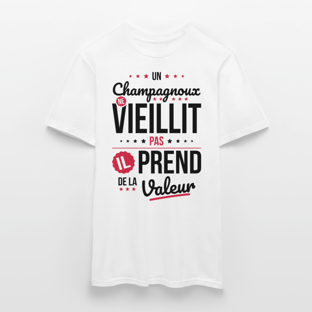 T-shirt Homme - Un Champagnoux ne vieillit pas - blanc