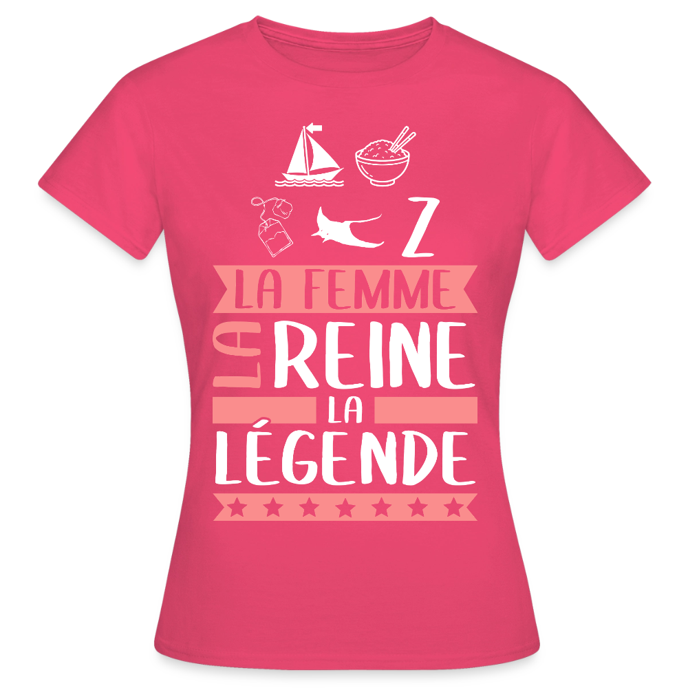 T-shirt femme Marie-Thérèse rébus – La femme, la reine, la légende - rose azalée