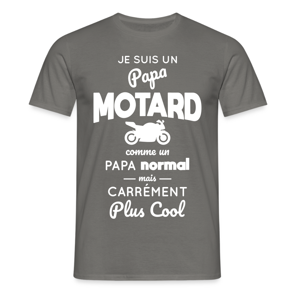 T-shirt Homme - Papa motard plus cool - gris graphite