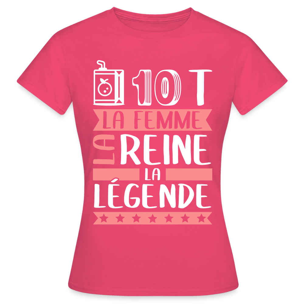 T-shirt femme Judith rébus – La femme, la reine, la légende - rose azalée
