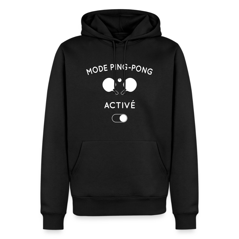 Sweat à capuche Premium Homme - Mode ping-pong activé - noir