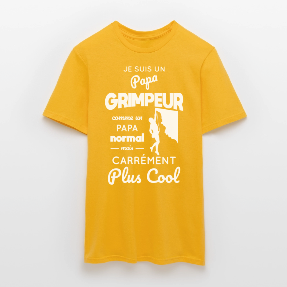 T-shirt Homme - Papa grimpeur plus cool - jaune