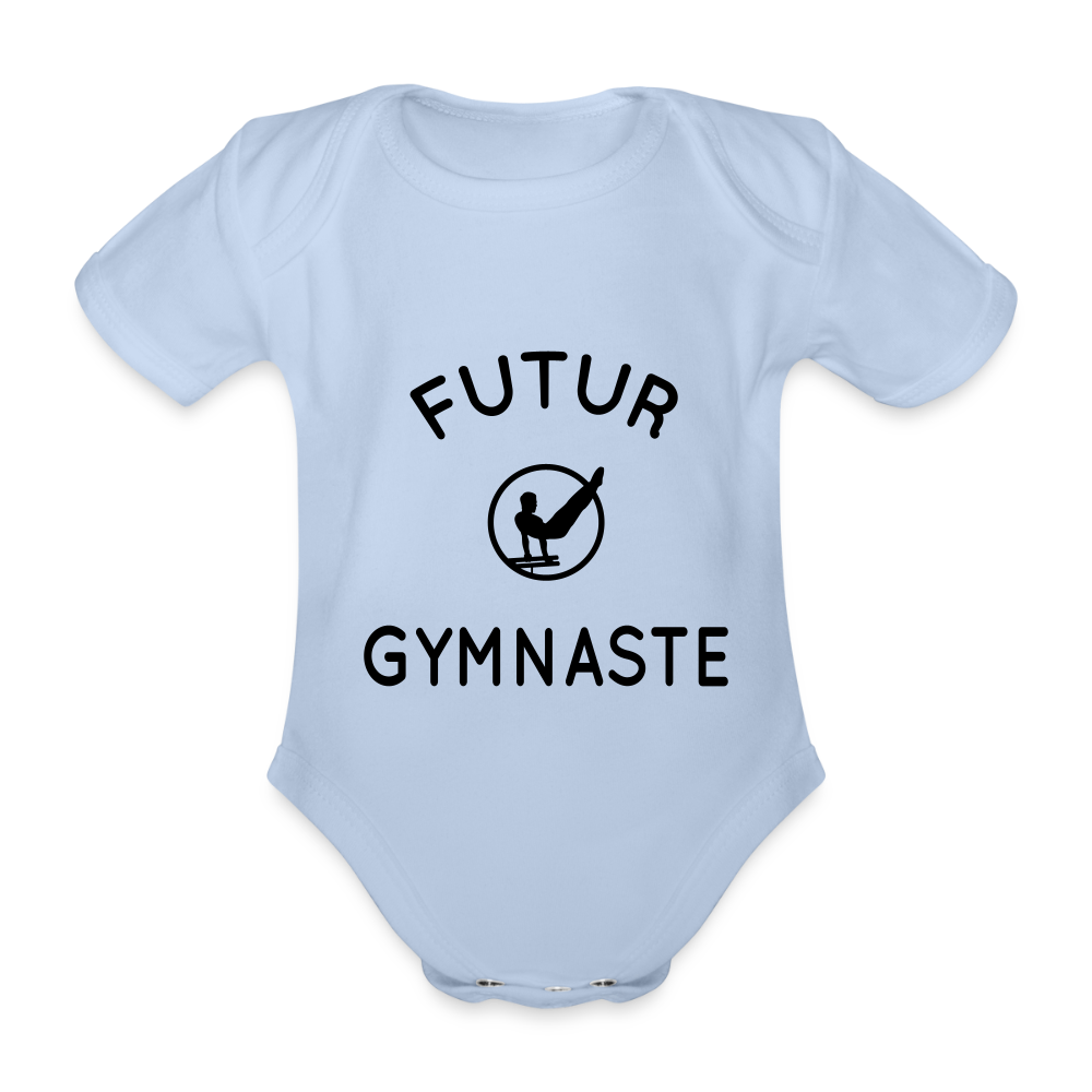 Body Bébé bio manches courtes - Futur gymnaste - ciel