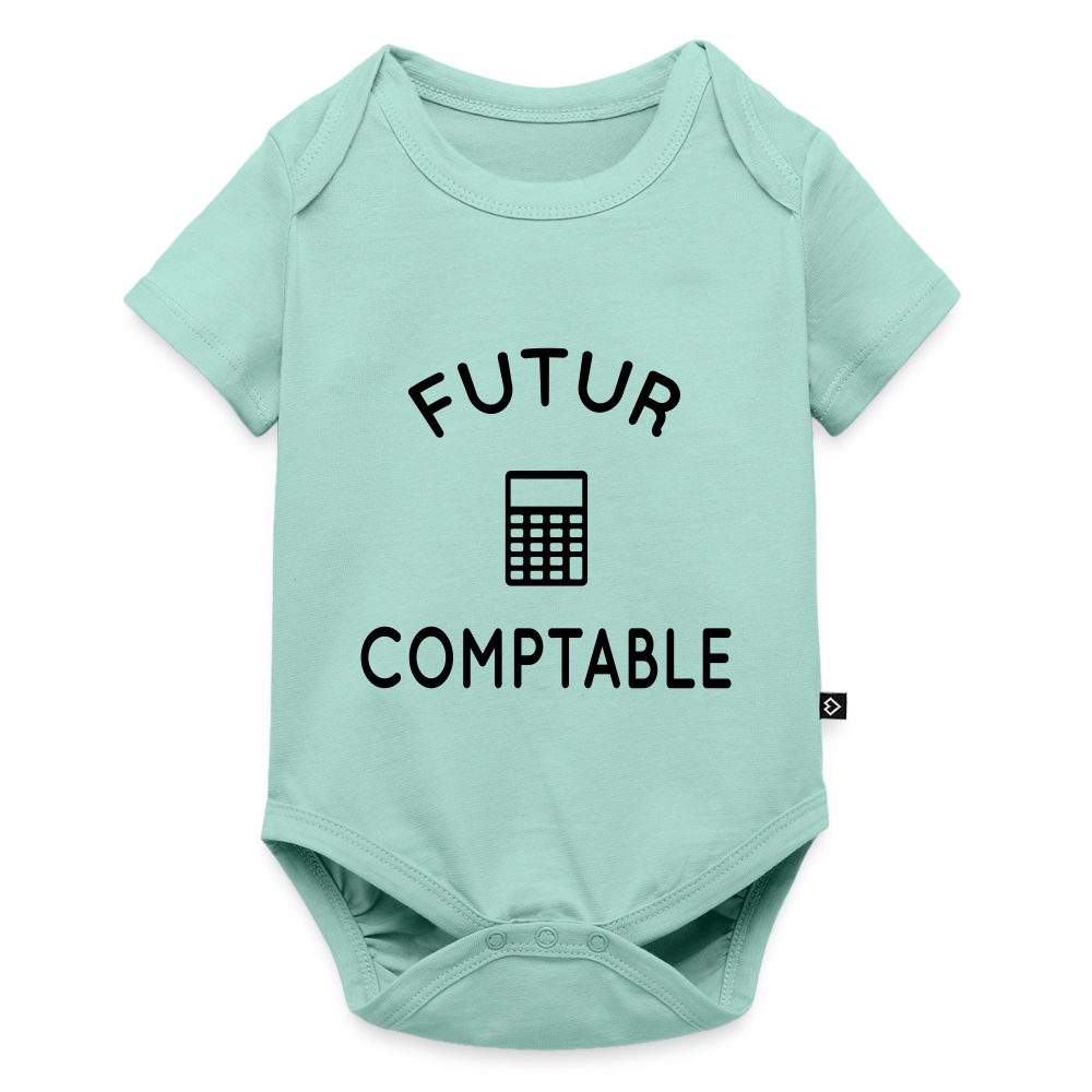 Body Bébé bio manches courtes - Futur comptable - menthe 