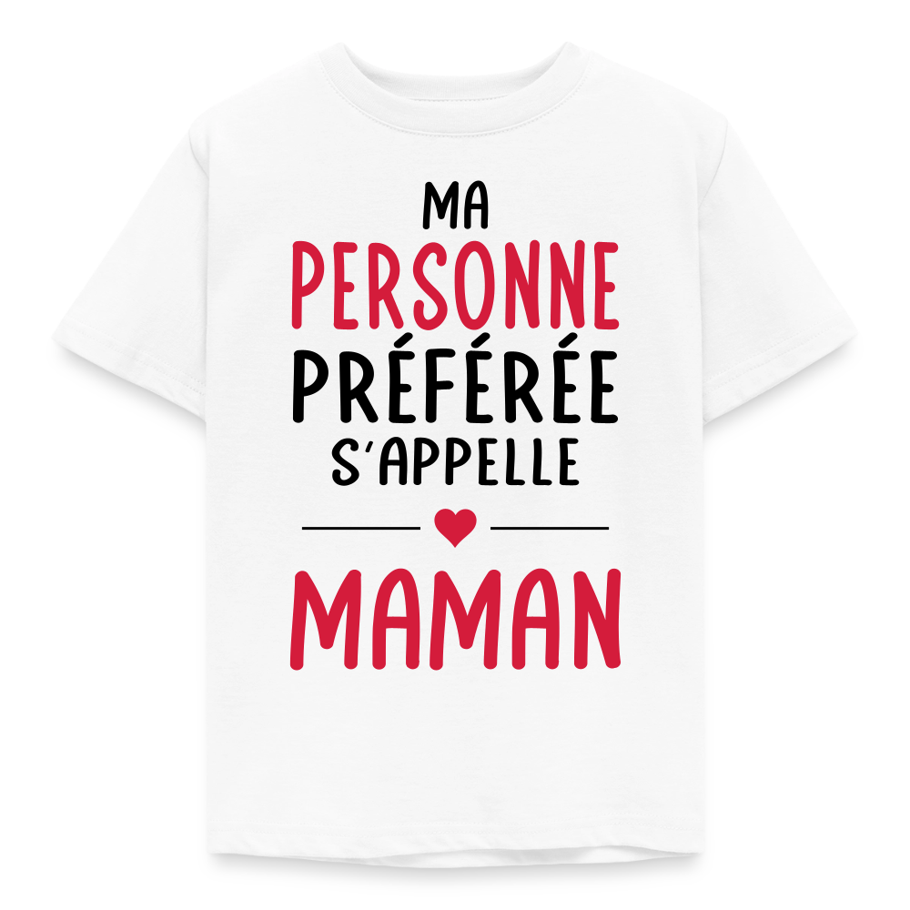 T-shirt enfant coloris clair - Ma personne préférée s'appelle Maman - blanc